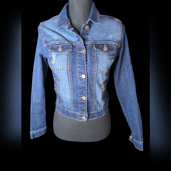 New Look Dark Wash Denim Jacket - Button-Up, Classic-Size S - Picture 2 of 5